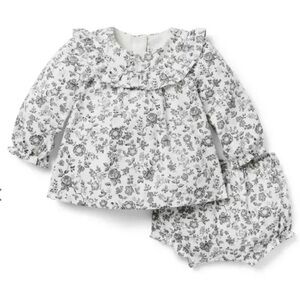 NWT Janie and Jack Floral Corduroy Matching Baby Set 6–12M